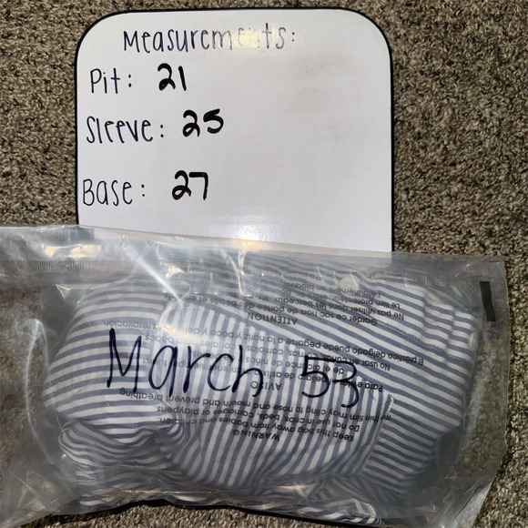 Thread‎ & Supply Women's Blue Striped Button-Up Shirt Size L - Picture 6 of 6